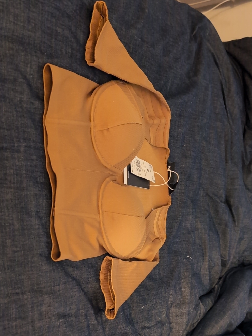 IVY PARK Camel Ribbed Bustier Crop Top